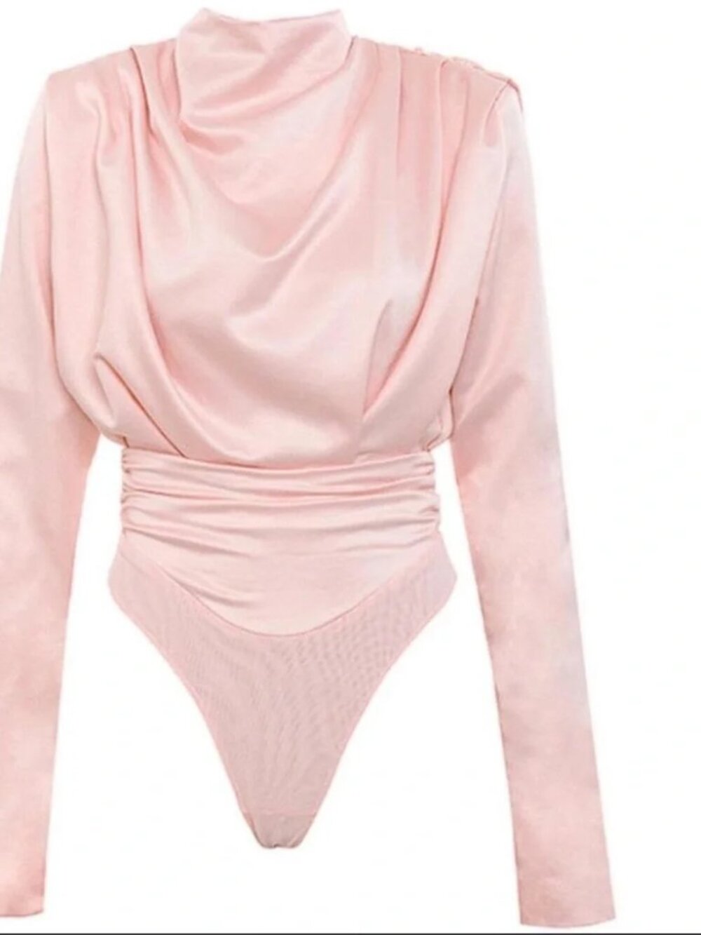 HOUSE OF CB Giselle Blush Satin Bodysuit